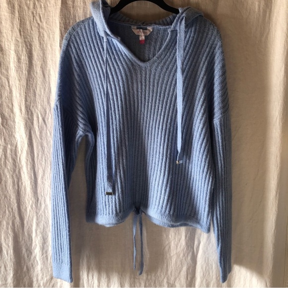 NOBO ribbed super soft pullover v neck hoodie in sky blue size L - Picture 1 of 7